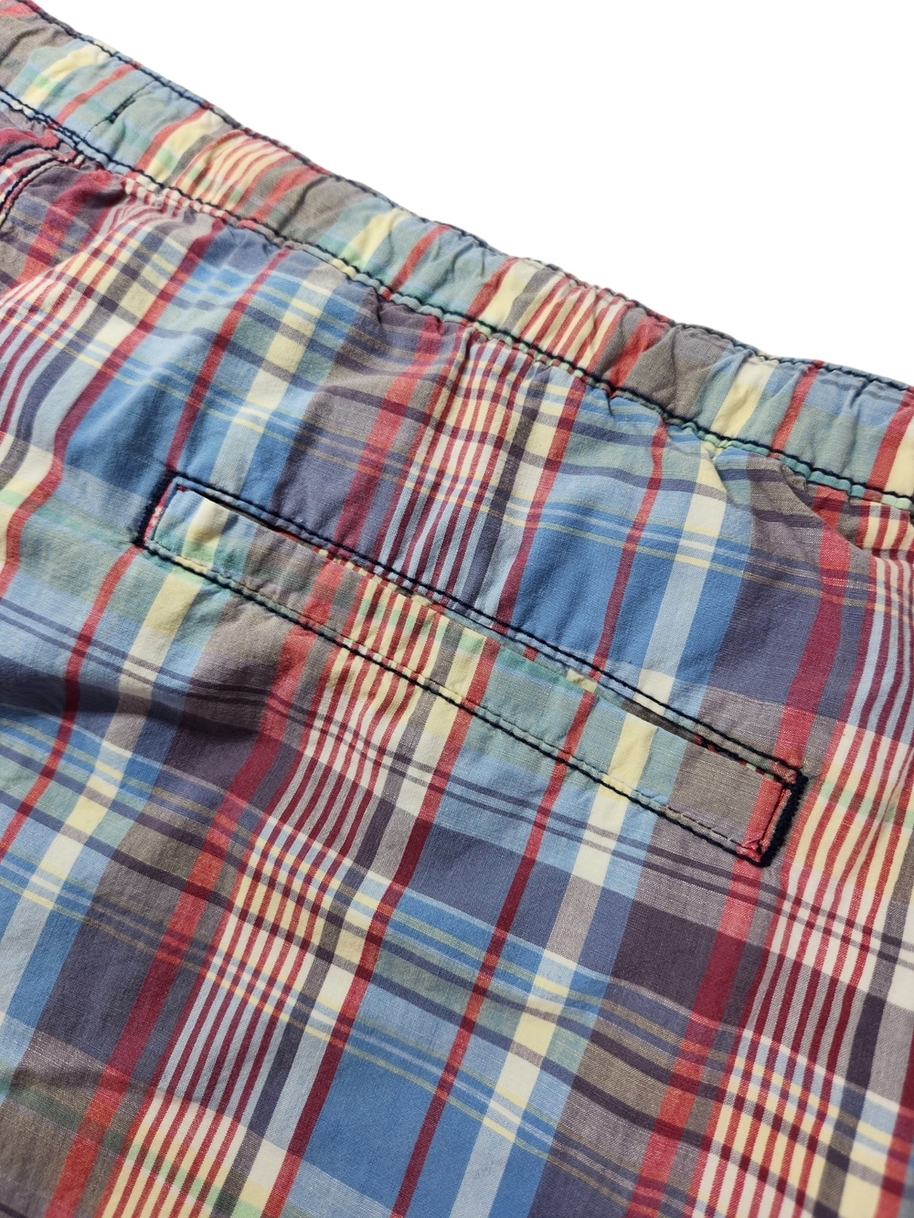 U.S. Polo Assn Men’s Plaid Pull On Drawstring Shorts 2XL Blue Red Cotton Preppy - Picture 8 of 12